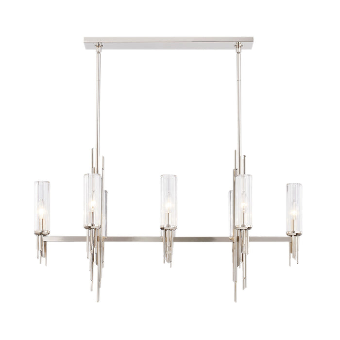 Torres Linear Pendant Light in Polished Nickel.