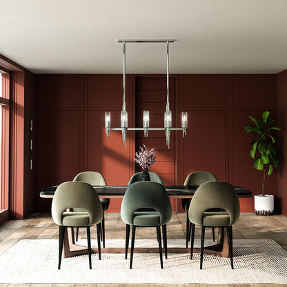 Torres Linear Pendant Light in dining room.