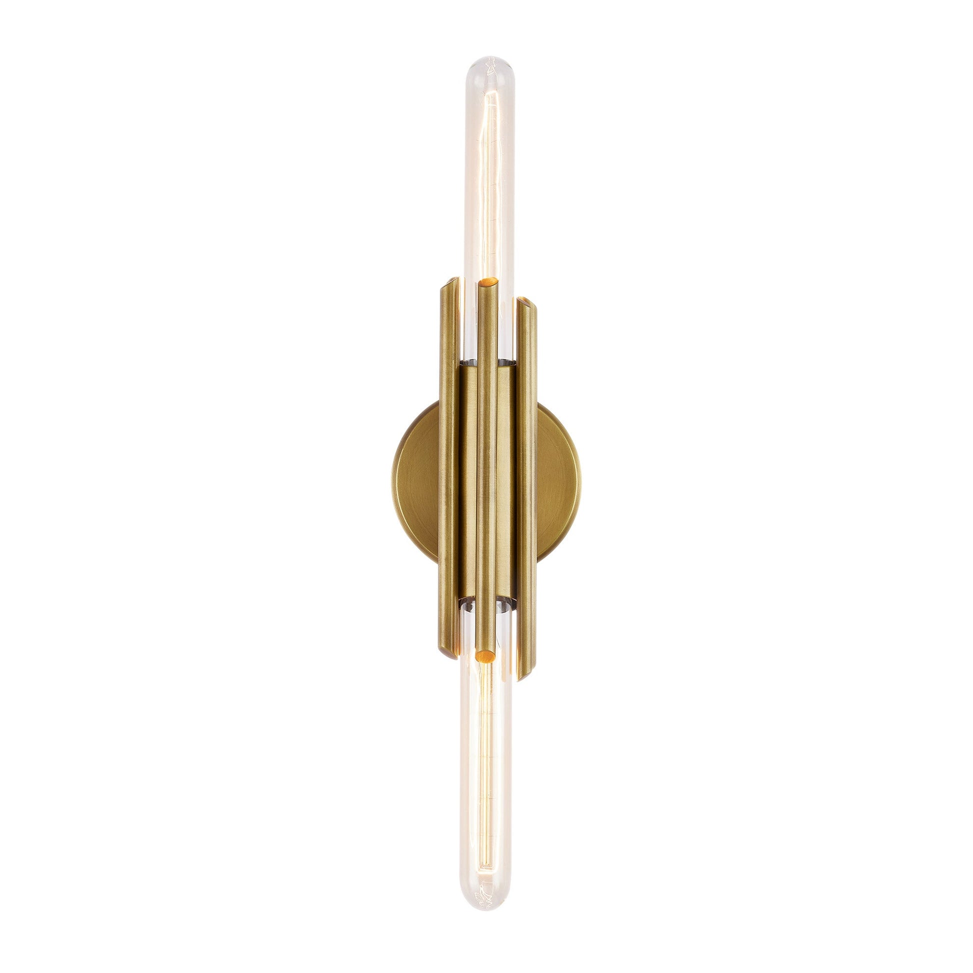 Torres Vanity Wall Light in Vintage Brass/Without Shade (2-Light).