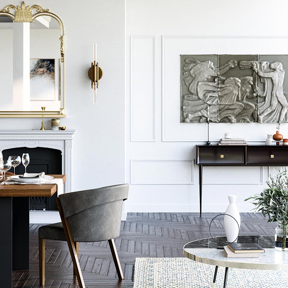 Torres Vanity Wall Light in living room.