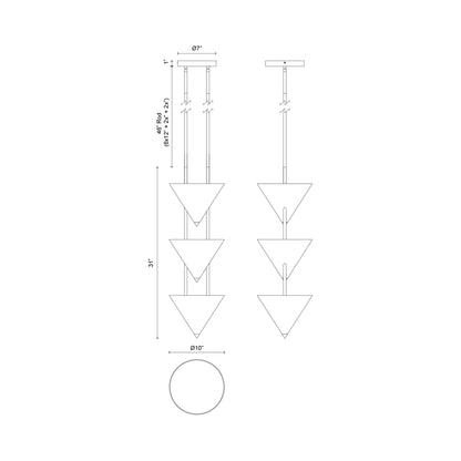 Versus Pendant Light - line drawing.
