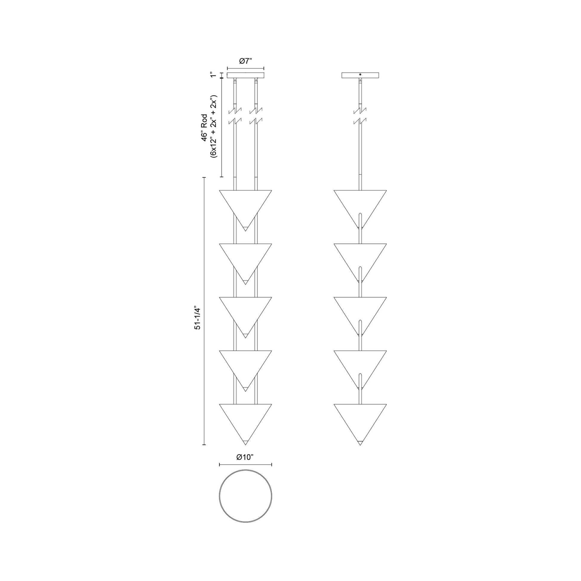 Versus Pendant Light - line drawing.