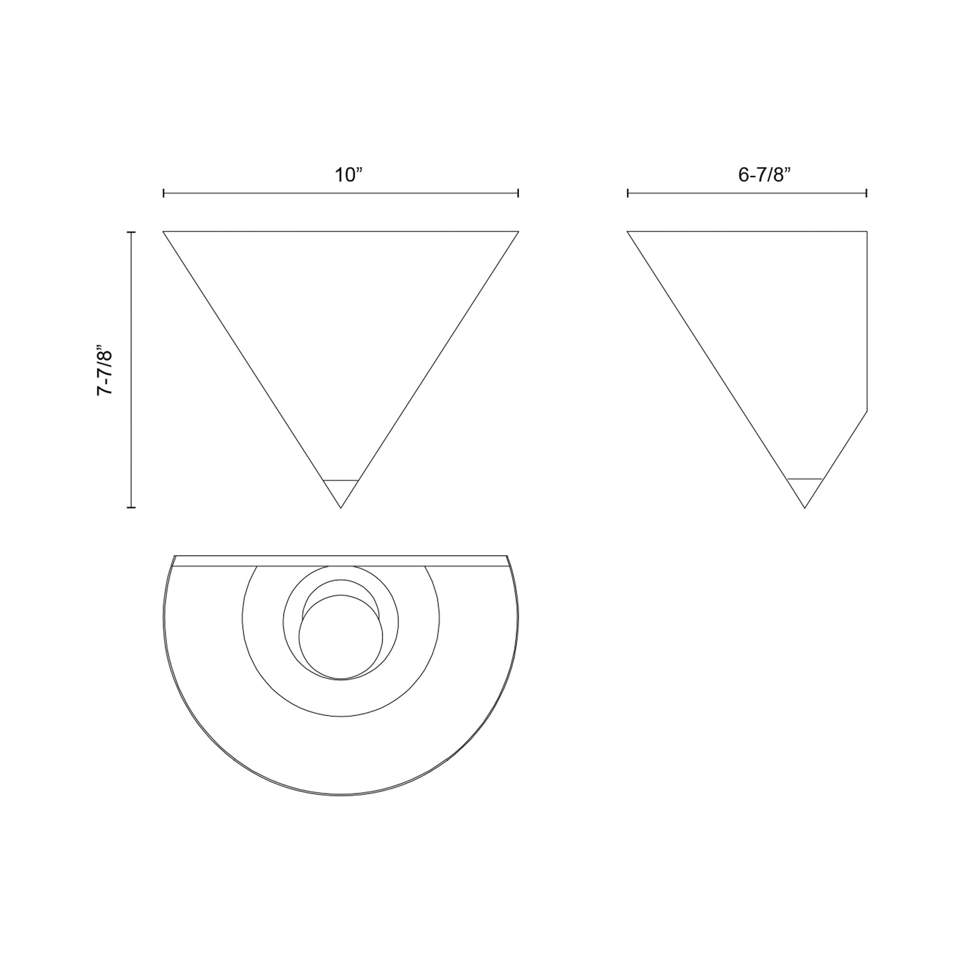 Versus Single Wall Light - line drawing.