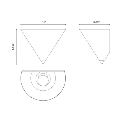 Versus Single Wall Light - line drawing.