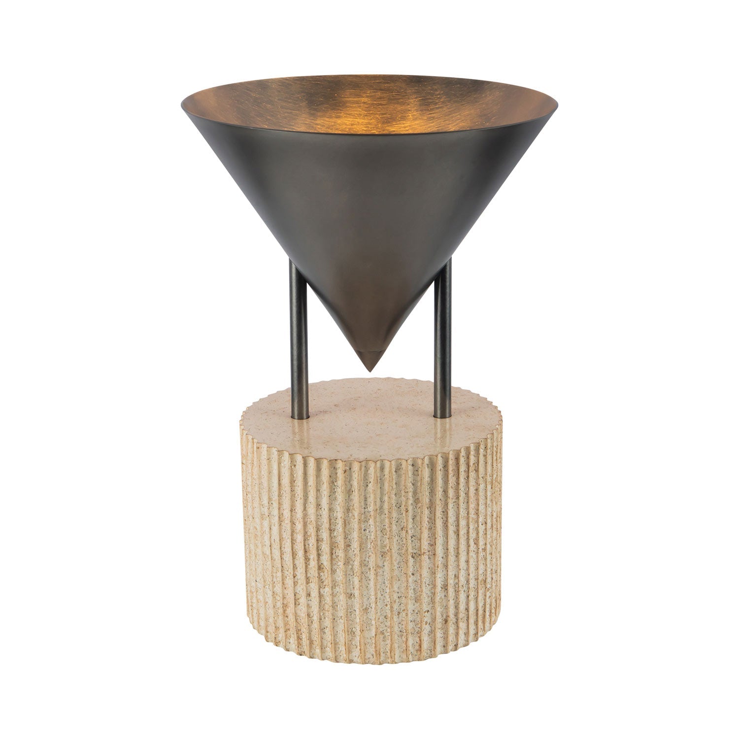 Versus Table Lamp in Aged Steel.