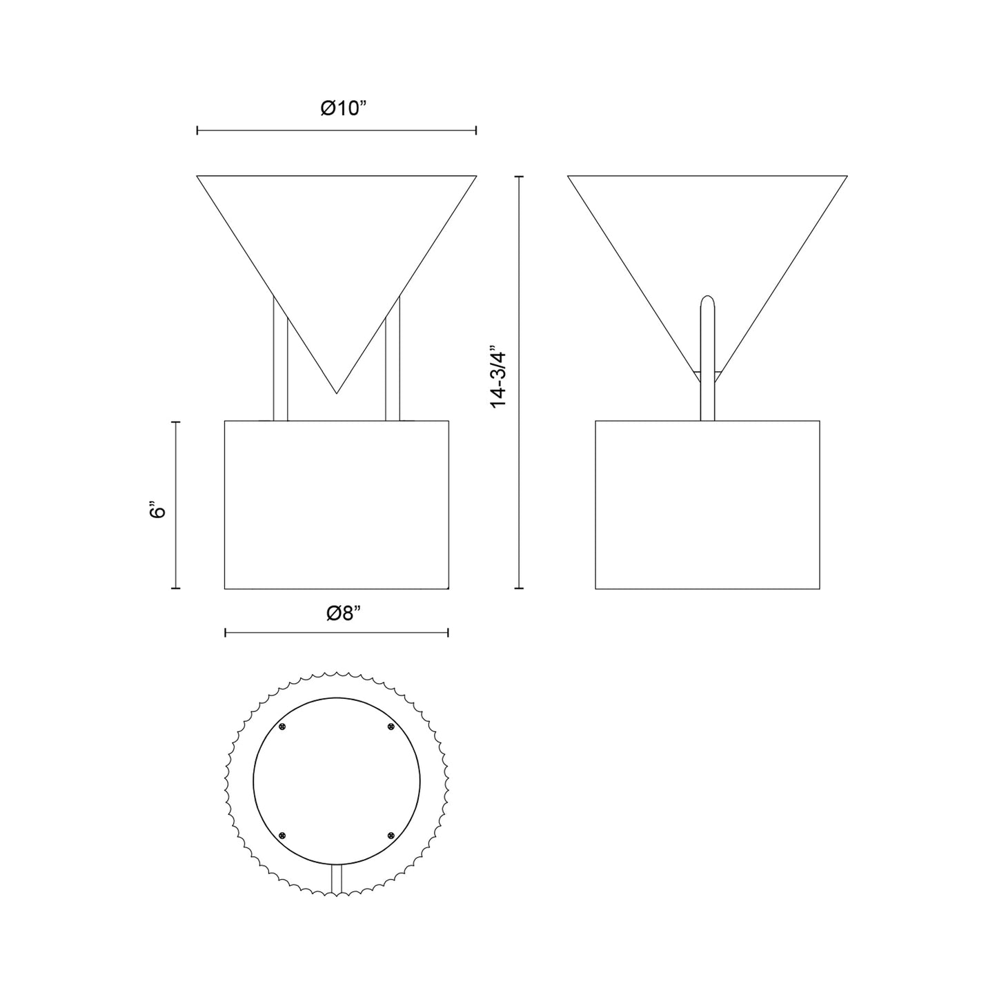Versus Table Lamp - line drawing.