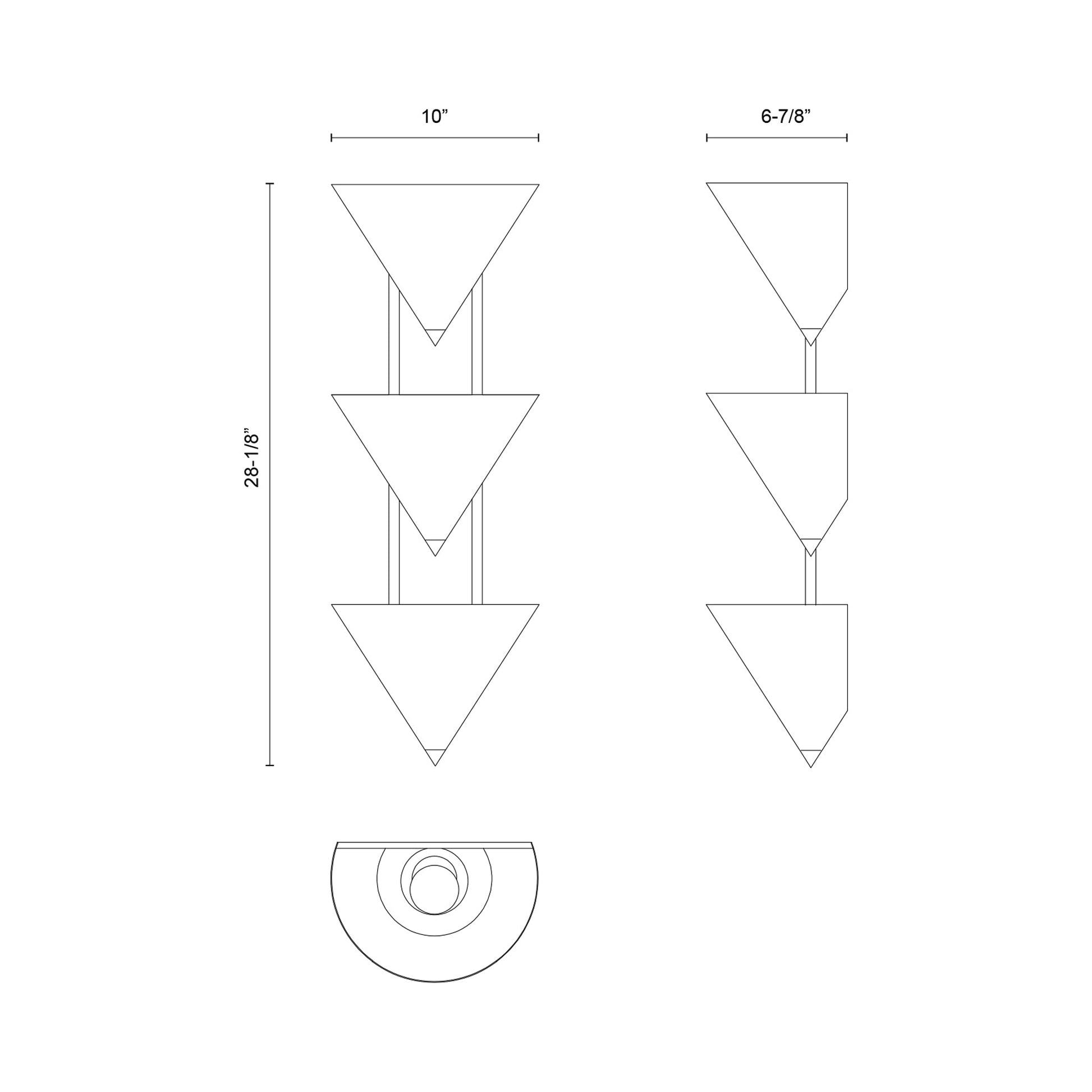 Versus Wall Light - line drawing.