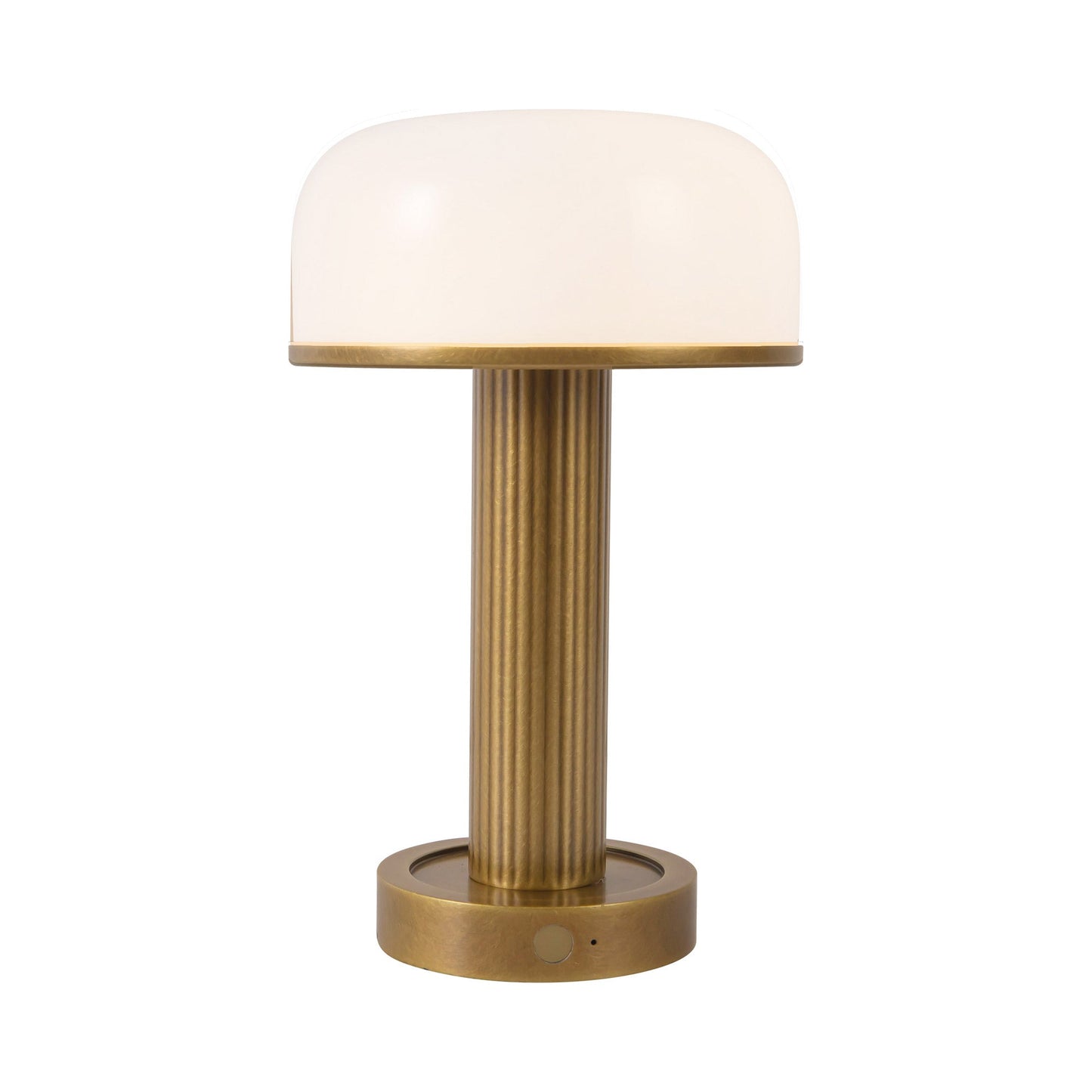 Vienna LED Rechargeable Table Lamp in Vintage Brass.