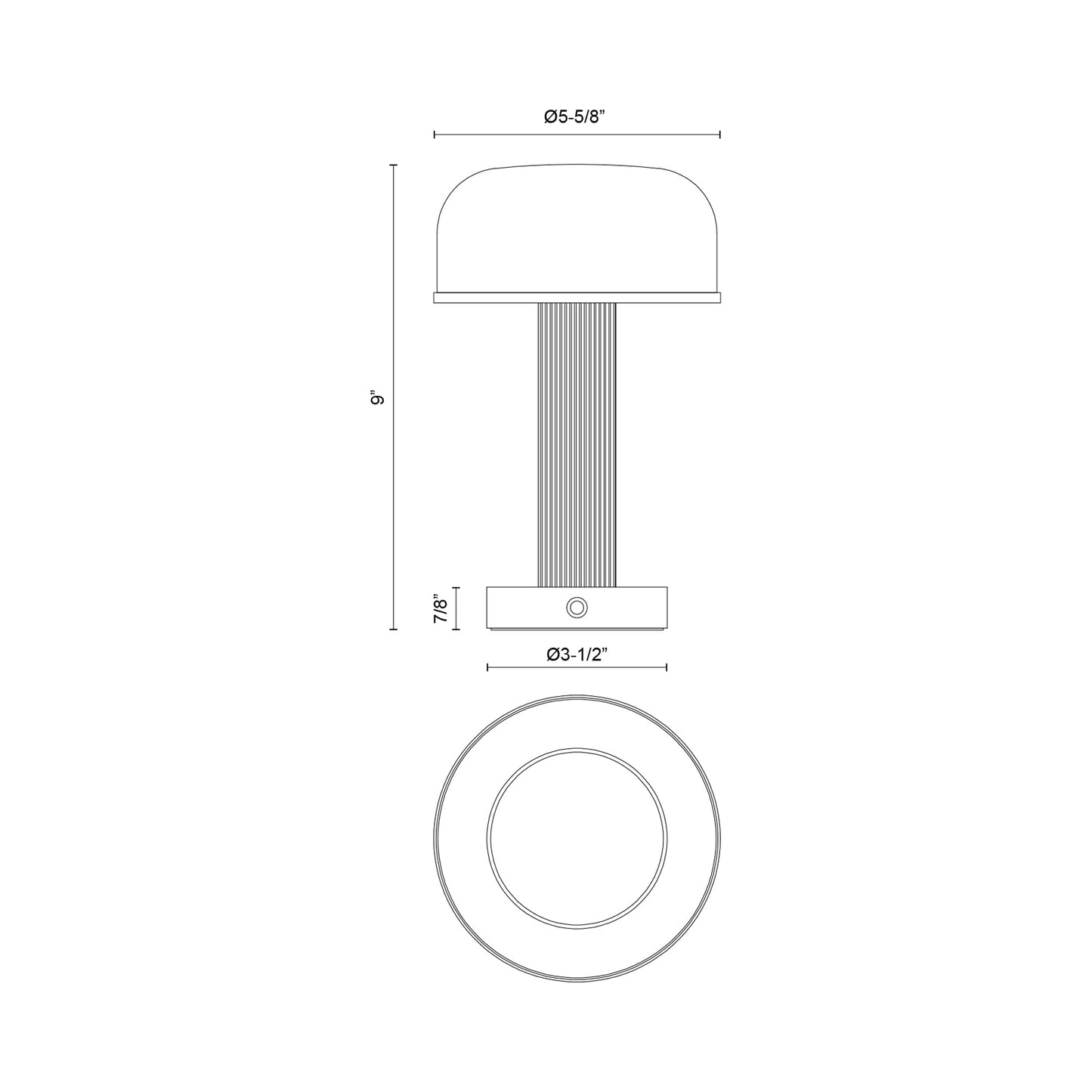 Vienna LED Rechargeable Table Lamp - line drawing.