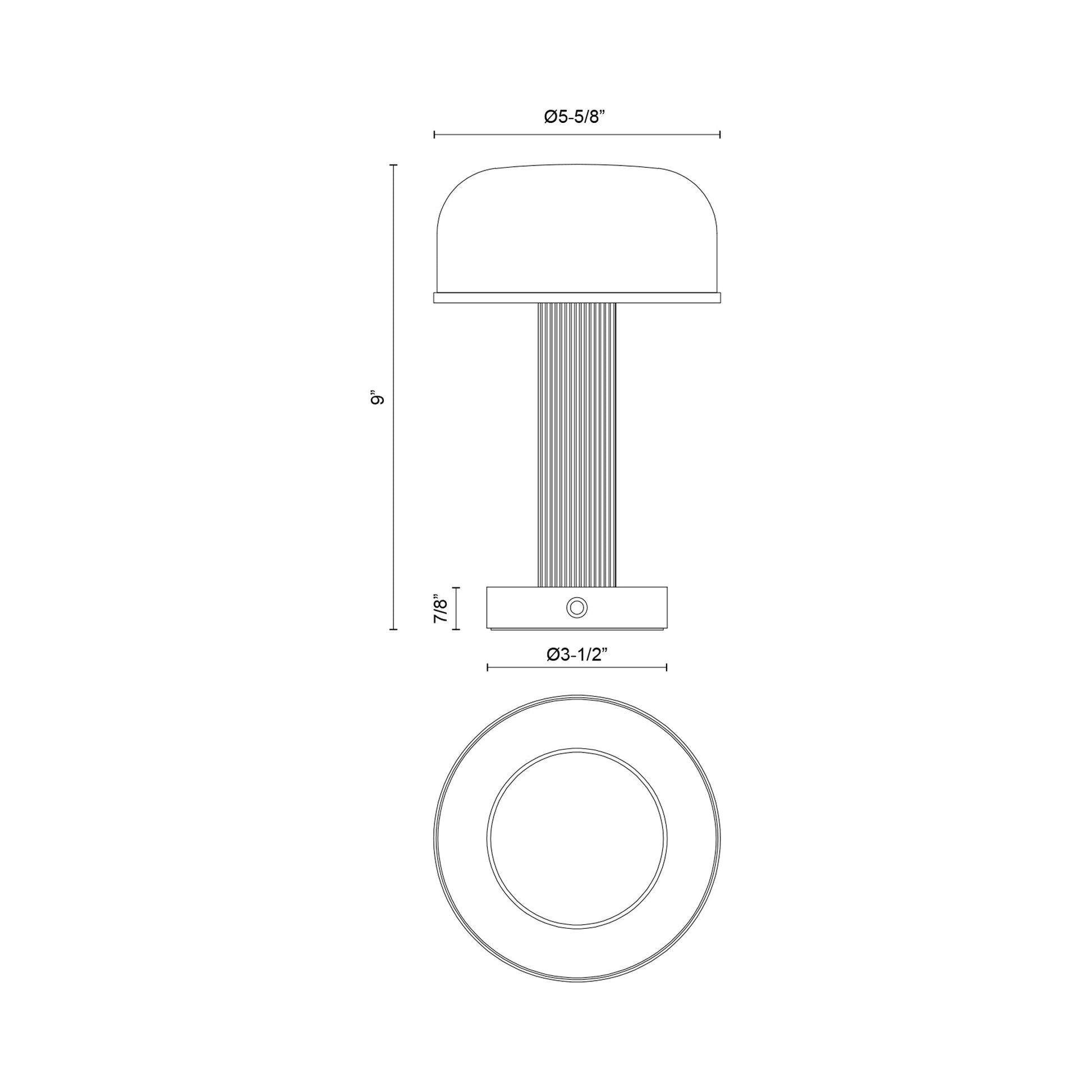 Vienna LED Rechargeable Table Lamp - line drawing.