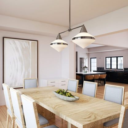 Willard Linear Pendant Light in dining room.