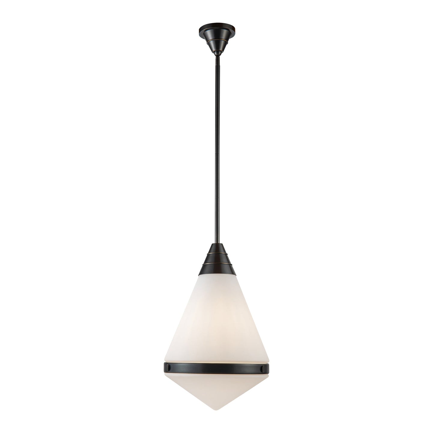 Willard Pendant Light in Urban Bronze/Matte Opal Glass (Large).