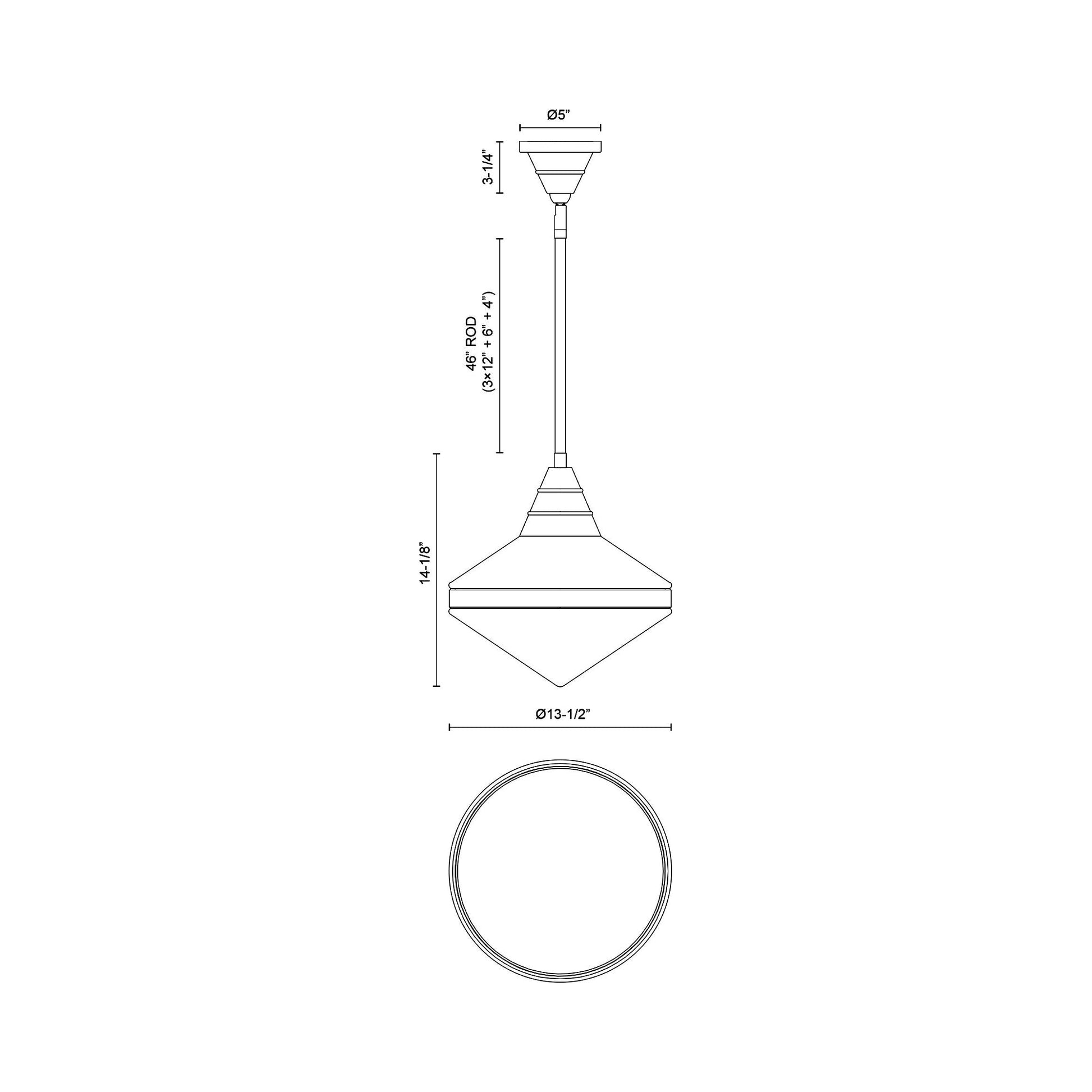 Willard Pendant Light - line drawing.