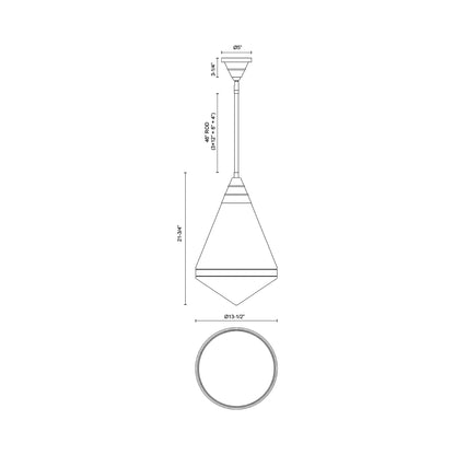 Willard Pendant Light - line drawing.