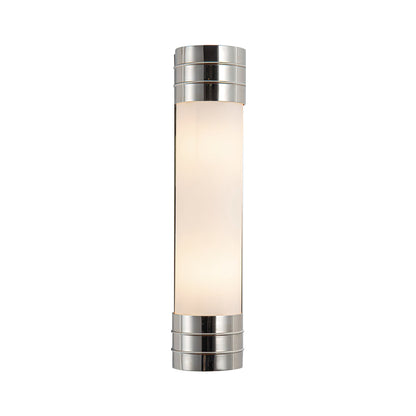 Willard Vanity Wall Light in Polished Nickel/Matte Opal Glass (2-Light).