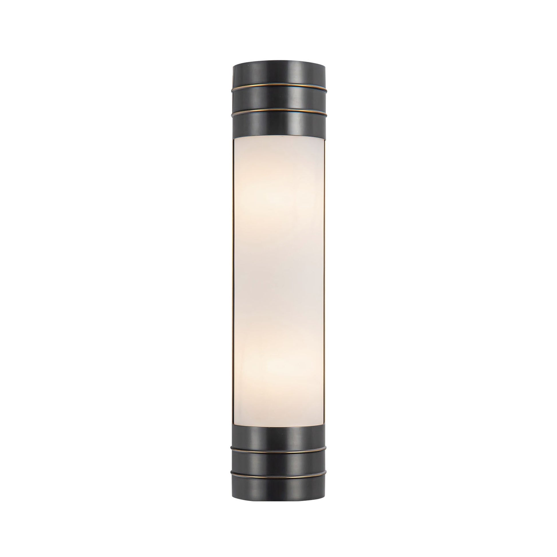 Willard Vanity Wall Light in Urban Bronze/Matte Opal Glass (2-Light).
