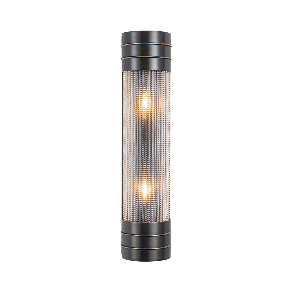 Willard Vanity Wall Light in Urban Bronze/Clear Prismatic Glass (2-Light).
