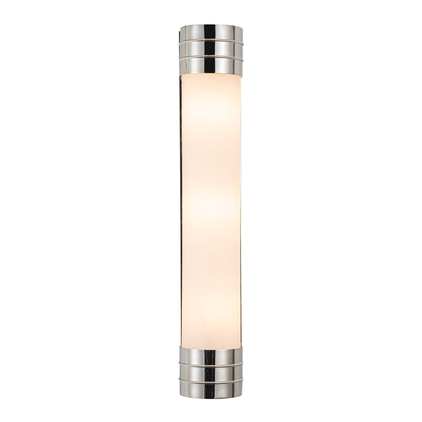 Willard Vanity Wall Light in Polished Nickel/Matte Opal Glass (3-Light).
