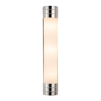 Willard Vanity Wall Light in Polished Nickel/Matte Opal Glass (3-Light).