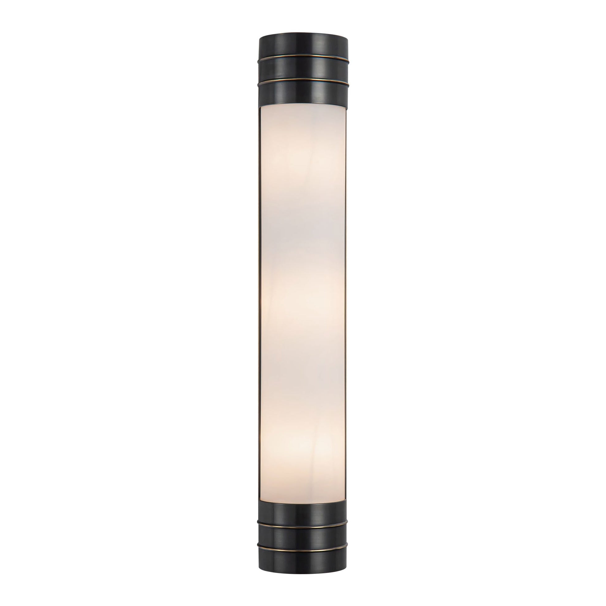 Willard Vanity Wall Light in Urban Bronze/Matte Opal Glass (3-Light).