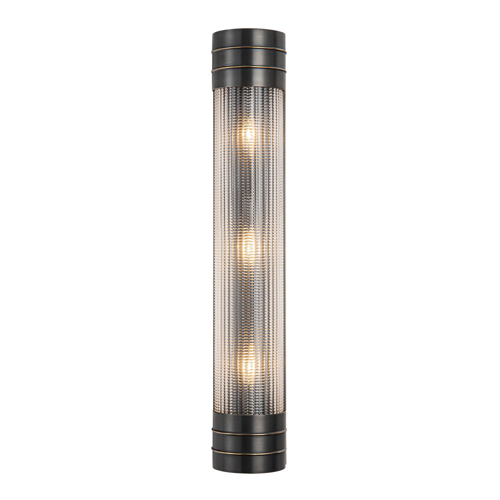 Willard Vanity Wall Light in Urban Bronze/Clear Prismatic Glass (3-Light).