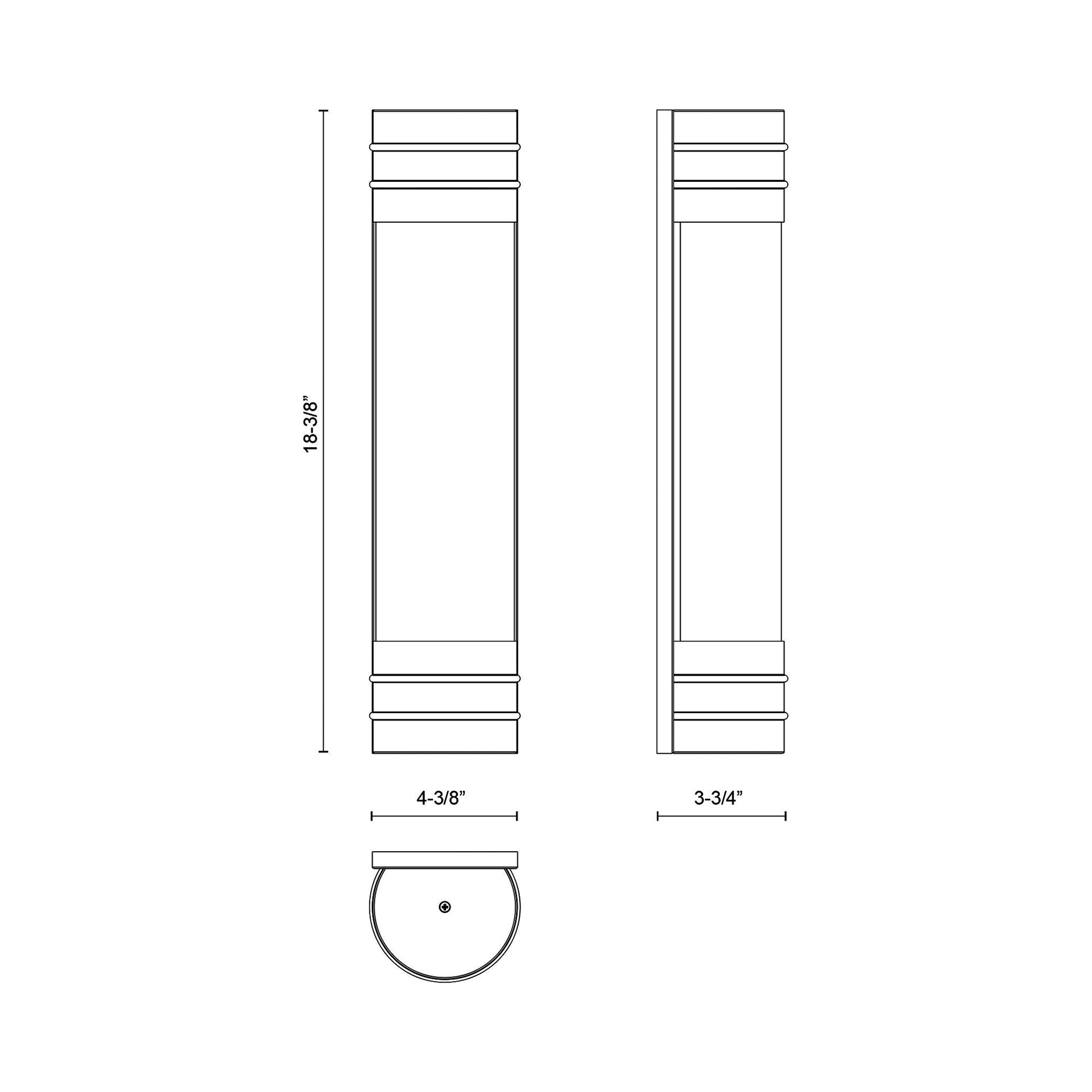 Willard Vanity Wall Light - line drawing.