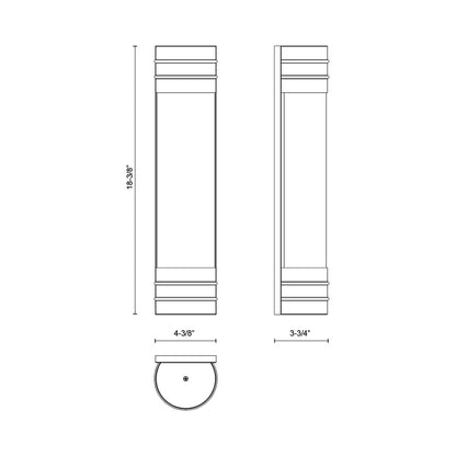 Willard Vanity Wall Light - line drawing.
