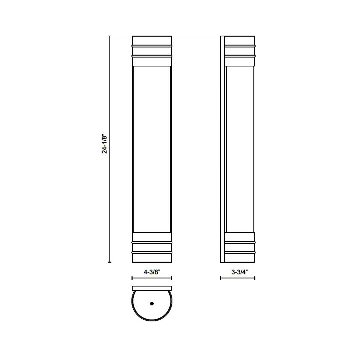 Willard Vanity Wall Light - line drawing.