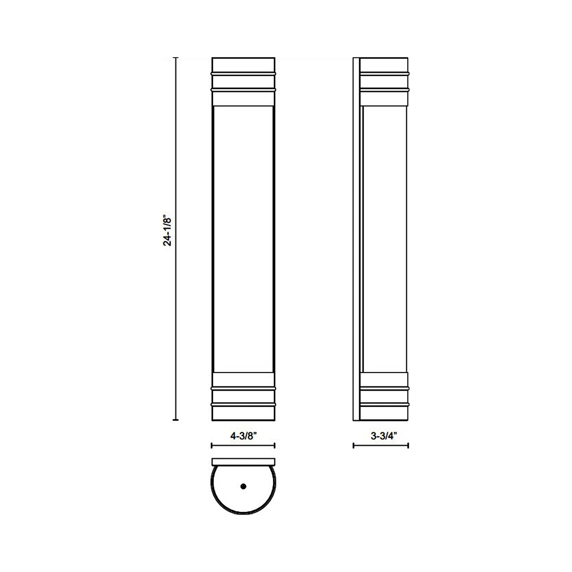 Willard Vanity Wall Light - line drawing.