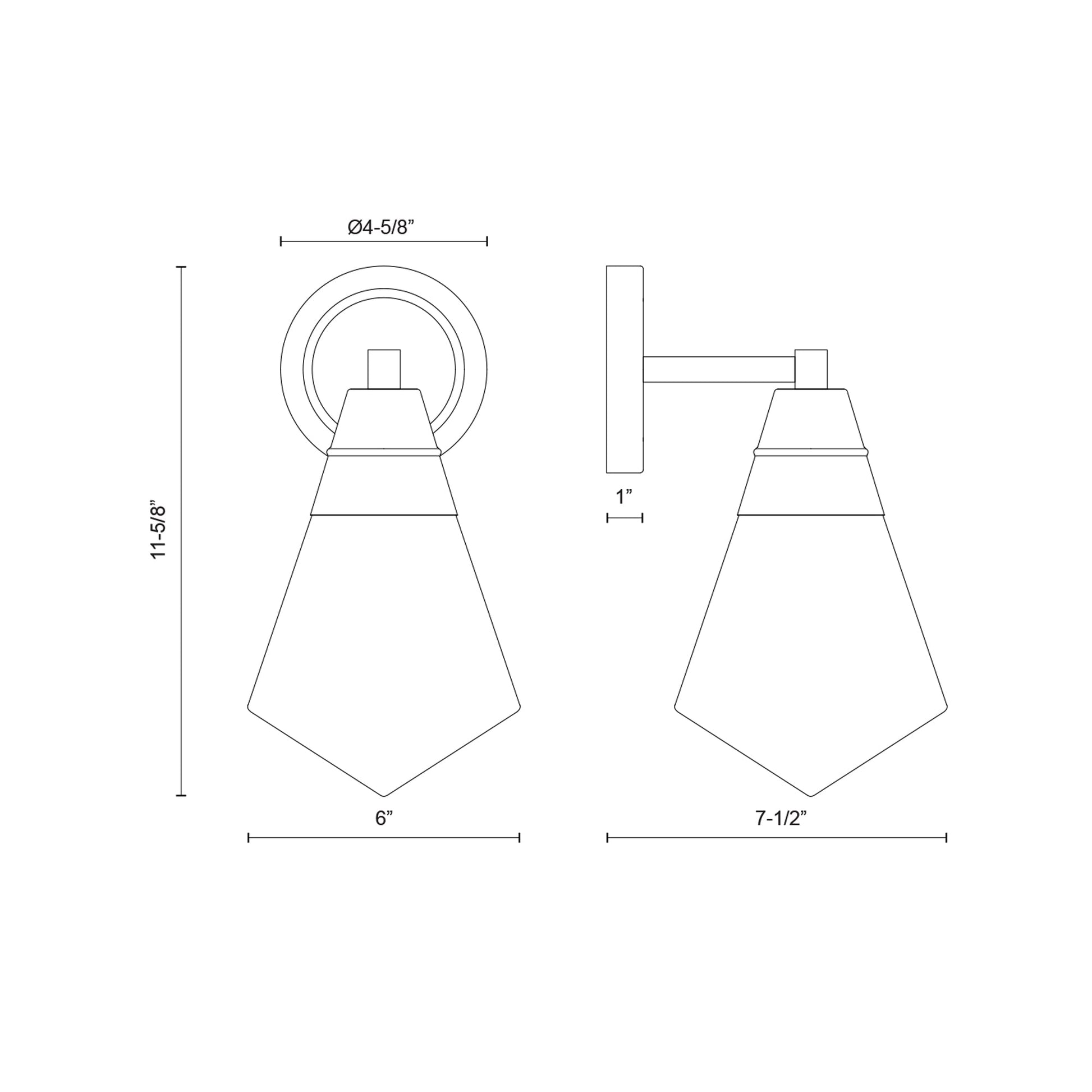 Willard Wall Light - line drawing.