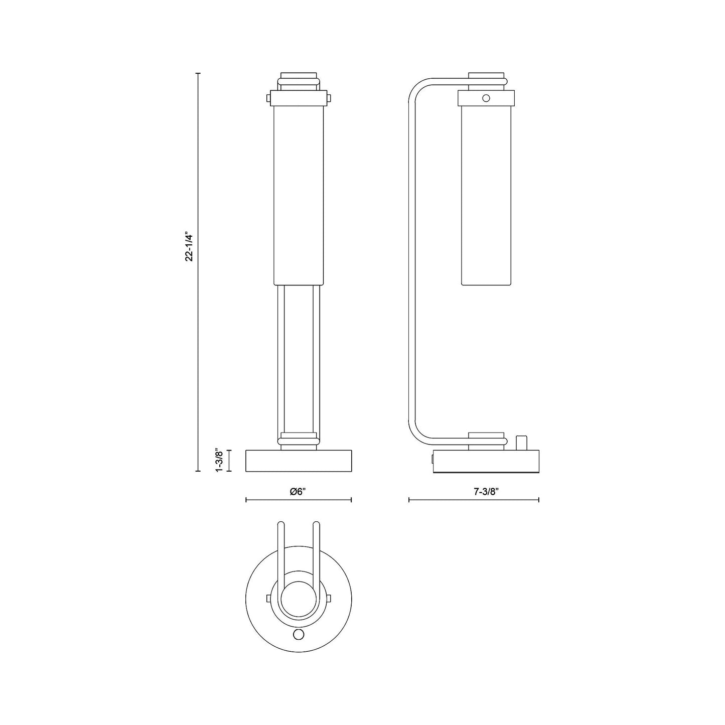 Wynwood Table Lamp - line drawing.