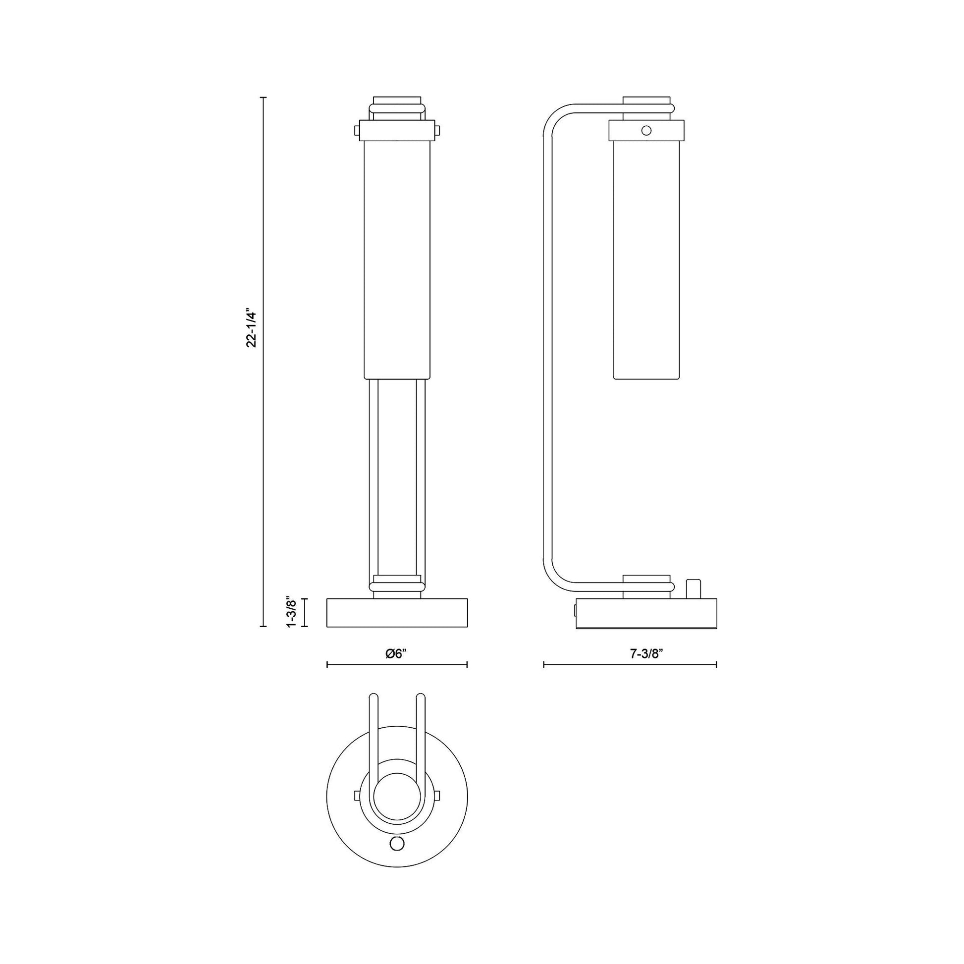 Wynwood Table Lamp - line drawing.