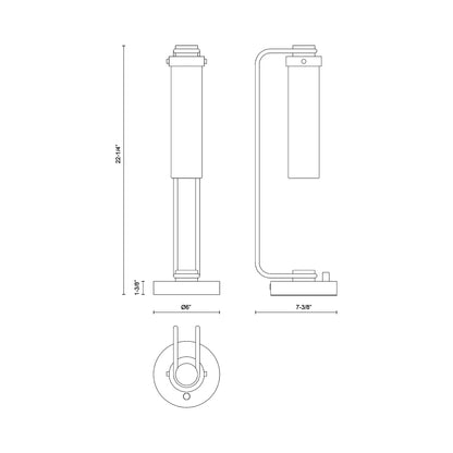 Wynwood Table Lamp - line drawing.