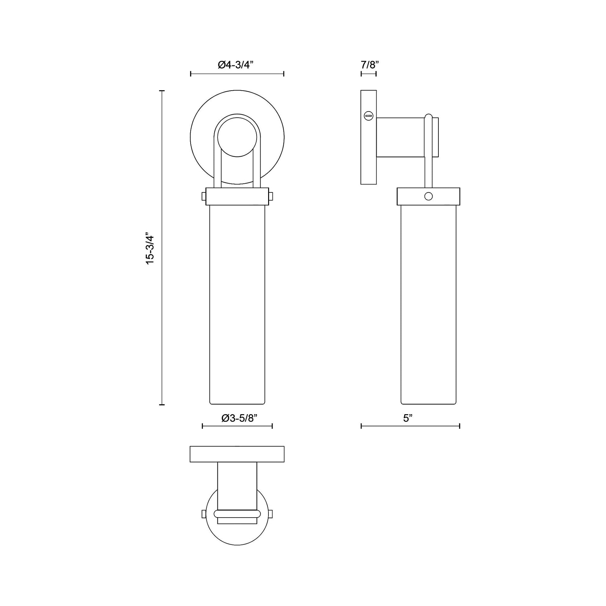 Wynwood Vanity Wall Light - line drawing.