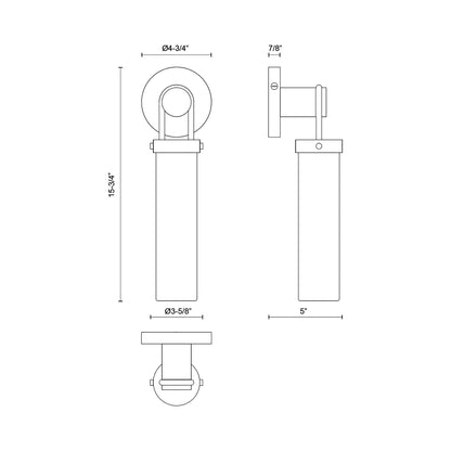 Wynwood Vanity Wall Light - line drawing.
