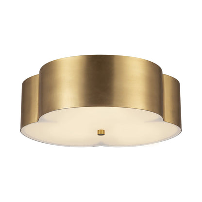 Adella Flush Mount Ceiling Light in Brushed Gold.