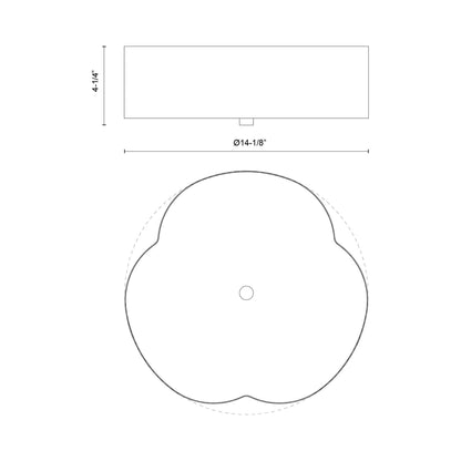 Adella Flush Mount Ceiling Light - line drawing.
