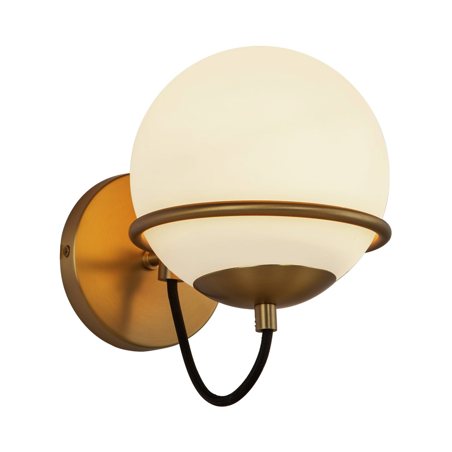 Alba 1-Light Bath Wall Light in Aged Gold.