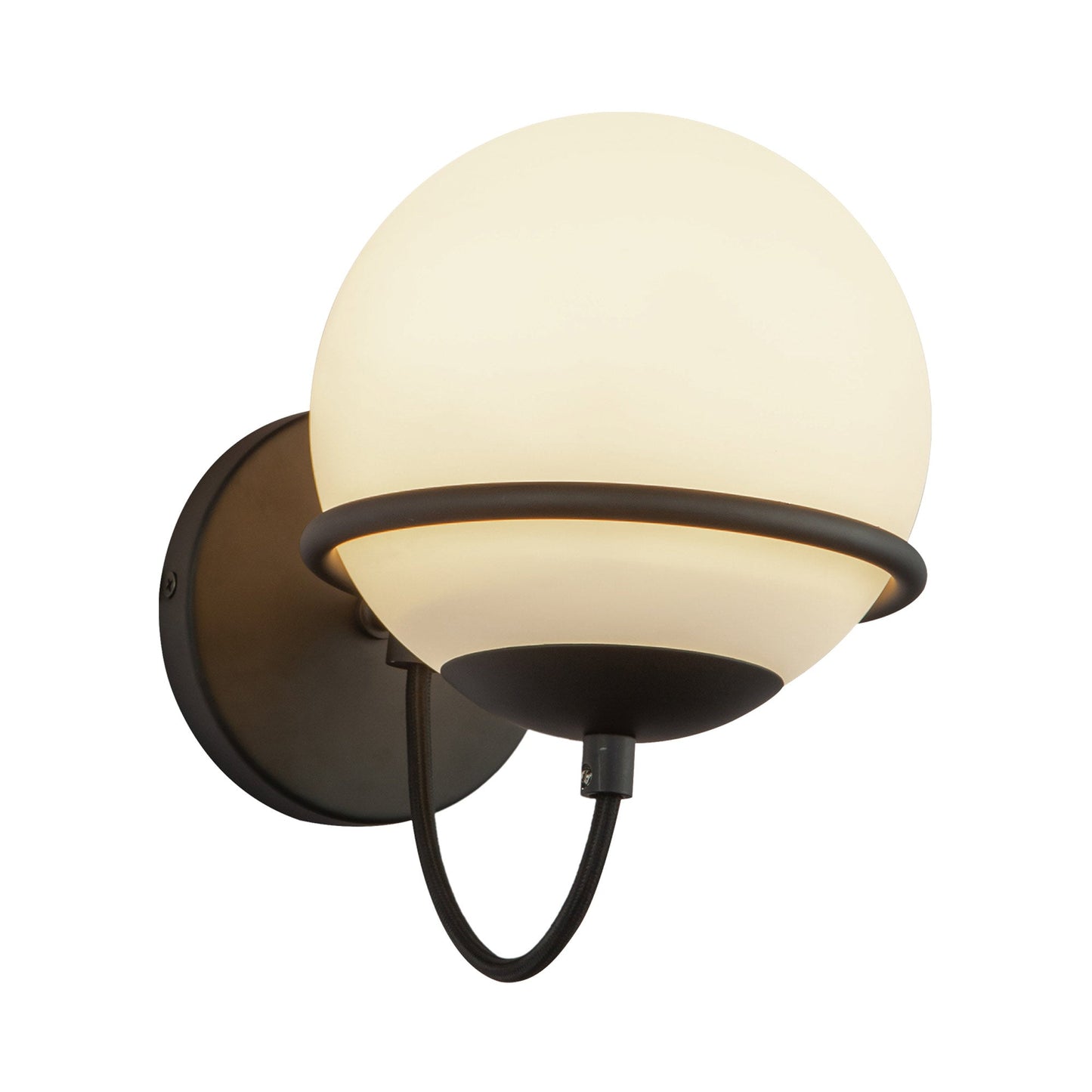 Alba 1-Light Bath Wall Light in Matte Black.