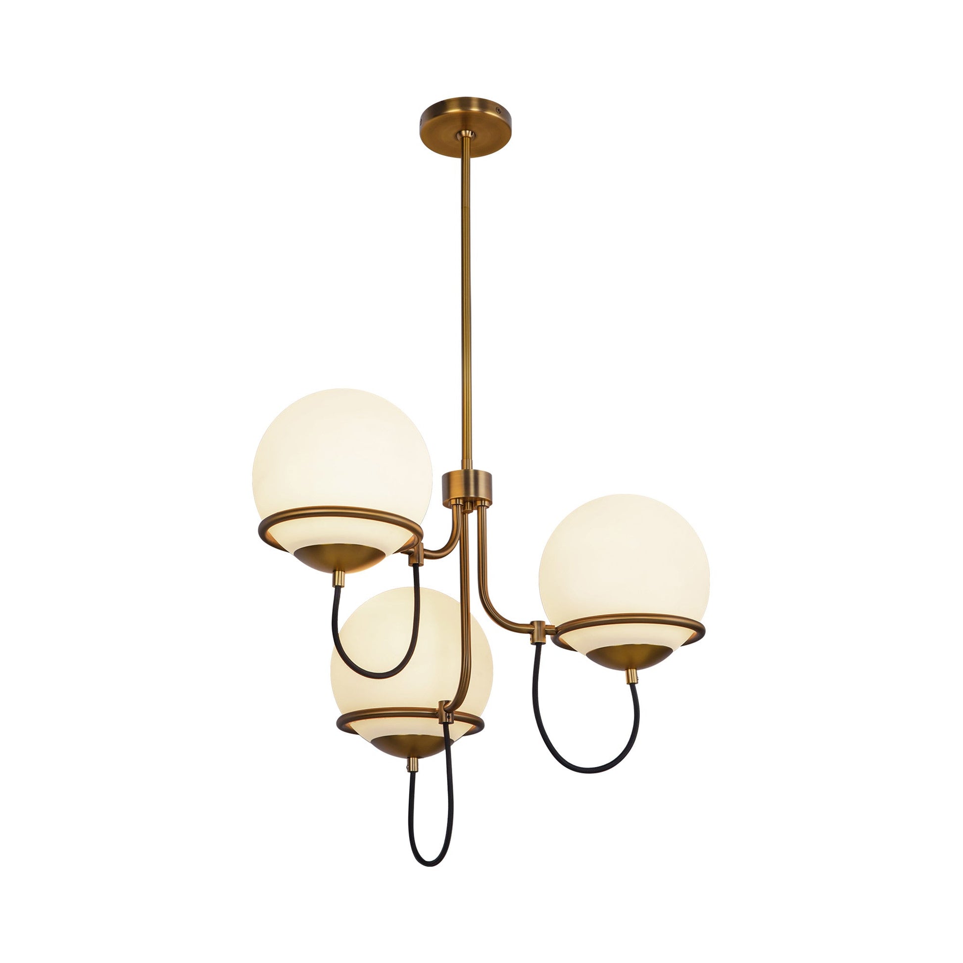 Alba Chandelier in Aged Gold (3-Light).