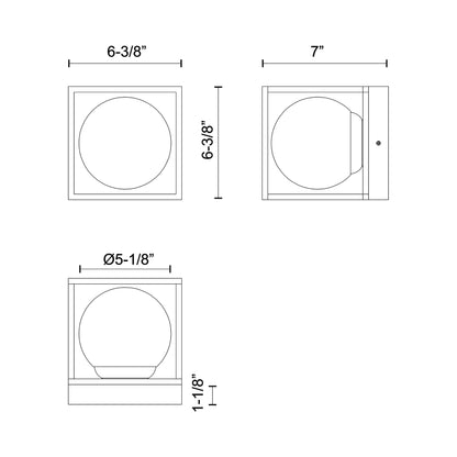 Amelia Outdoor Wall Light - line drawing.
