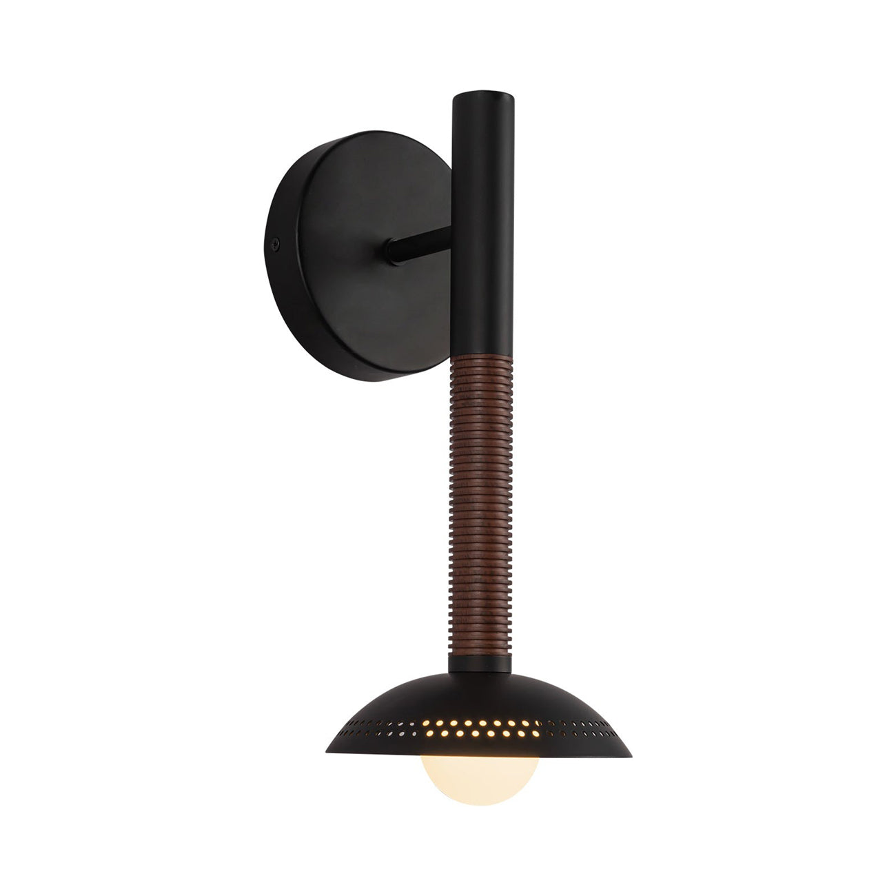 Arden LED Bath Wall Light in Matte Black (With Shade).