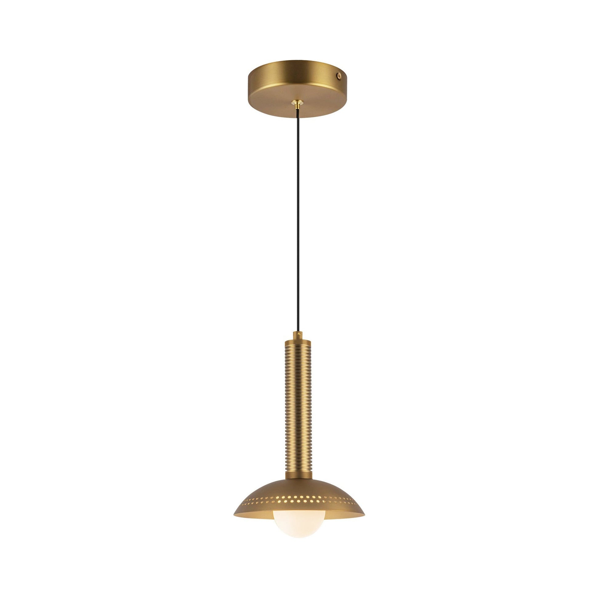 Arden LED Pendant Light in Brushed Gold (With Shade).