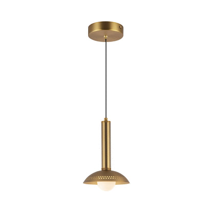 Arden LED Pendant Light in Brushed Gold (With Shade).