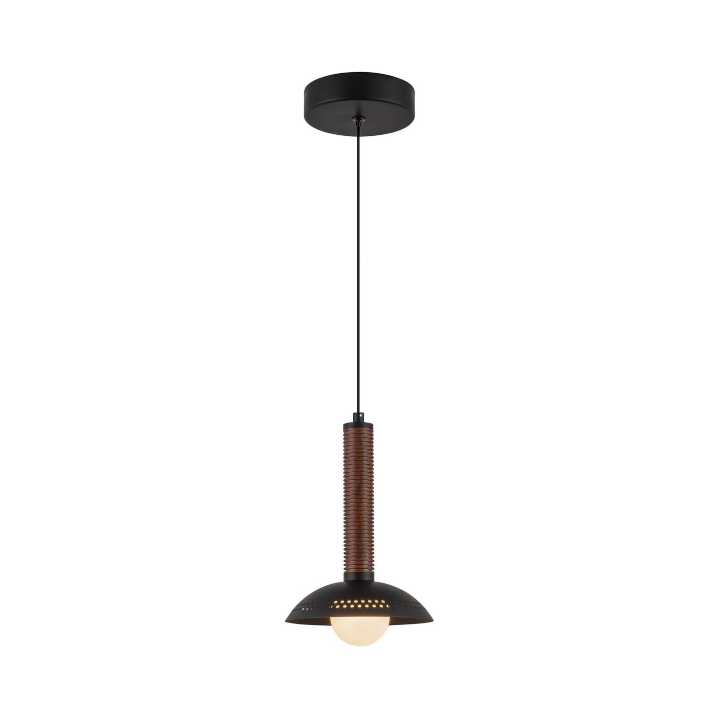 Arden LED Pendant Light in Matte Black (With Shade).