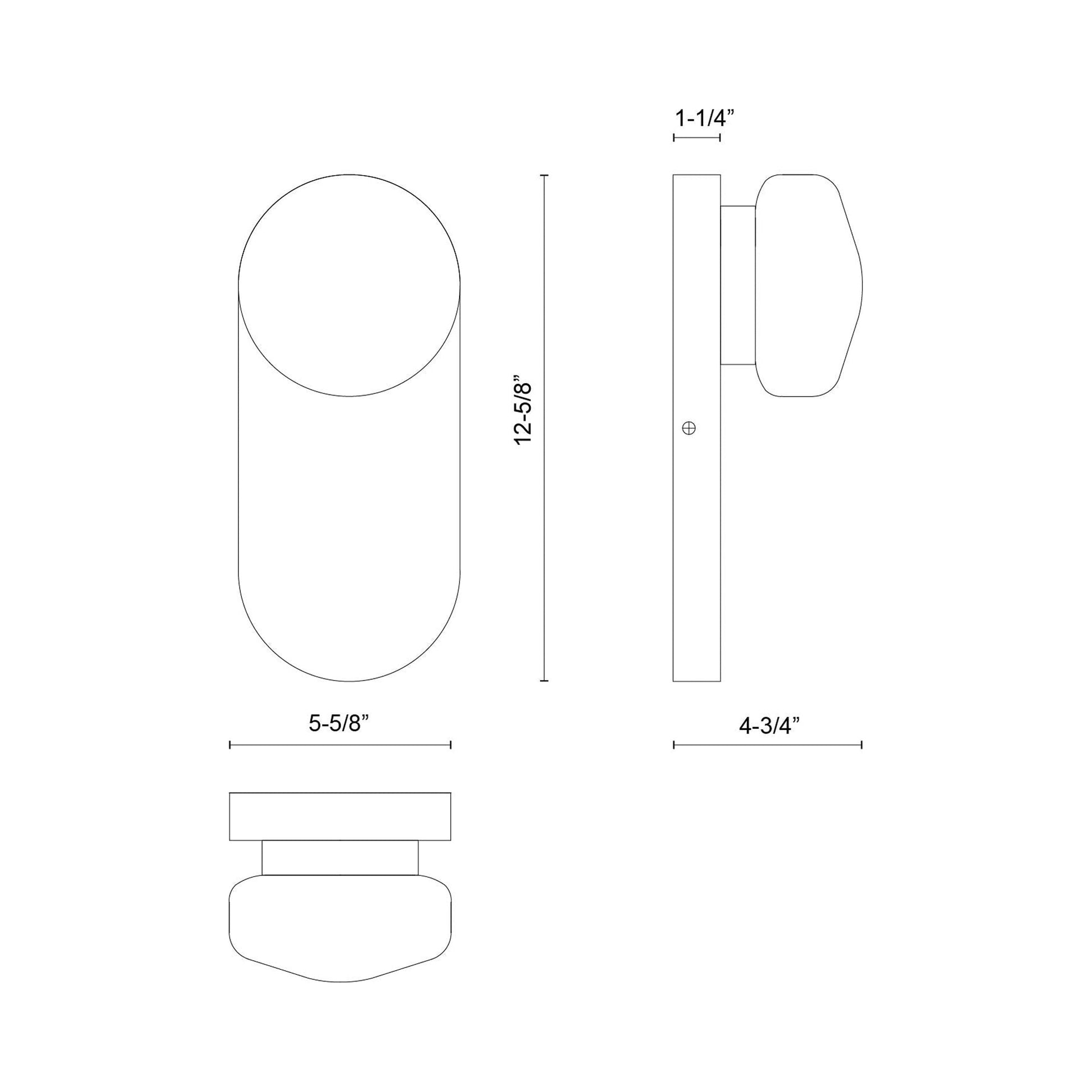 Ariel Bath Wall Light - line drawing.