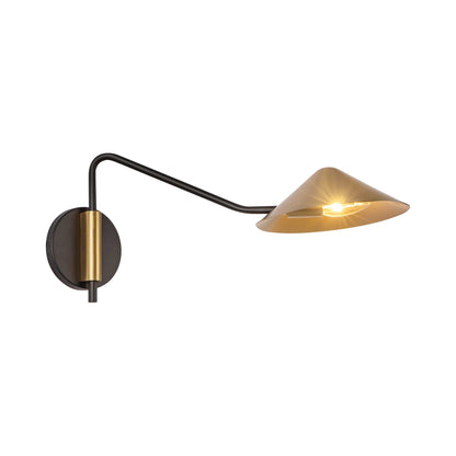 Ashford Arm Wall Light in Brushed Gold.
