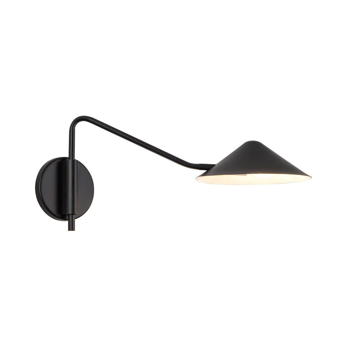 Ashford Arm Wall Light in Matte Black.
