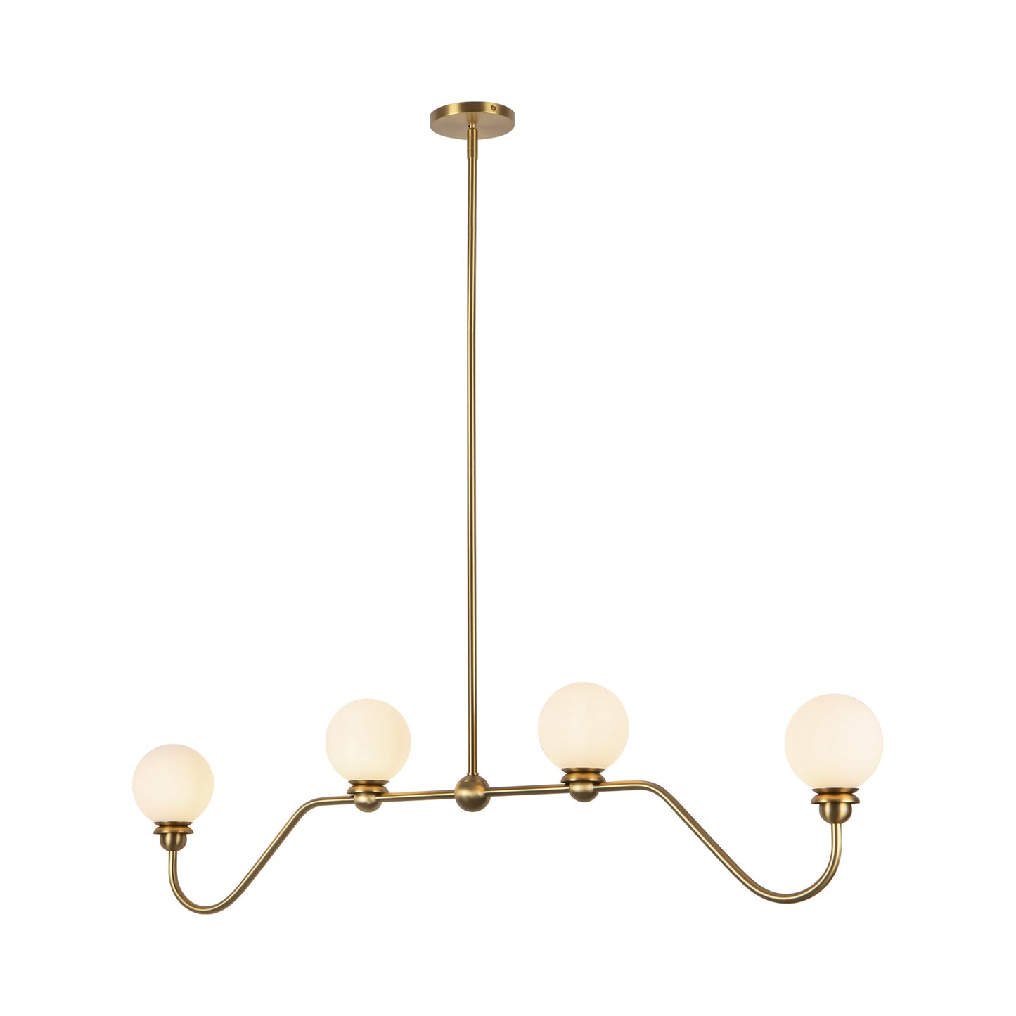Beckett Linear Pendant Light in Brushed Gold.