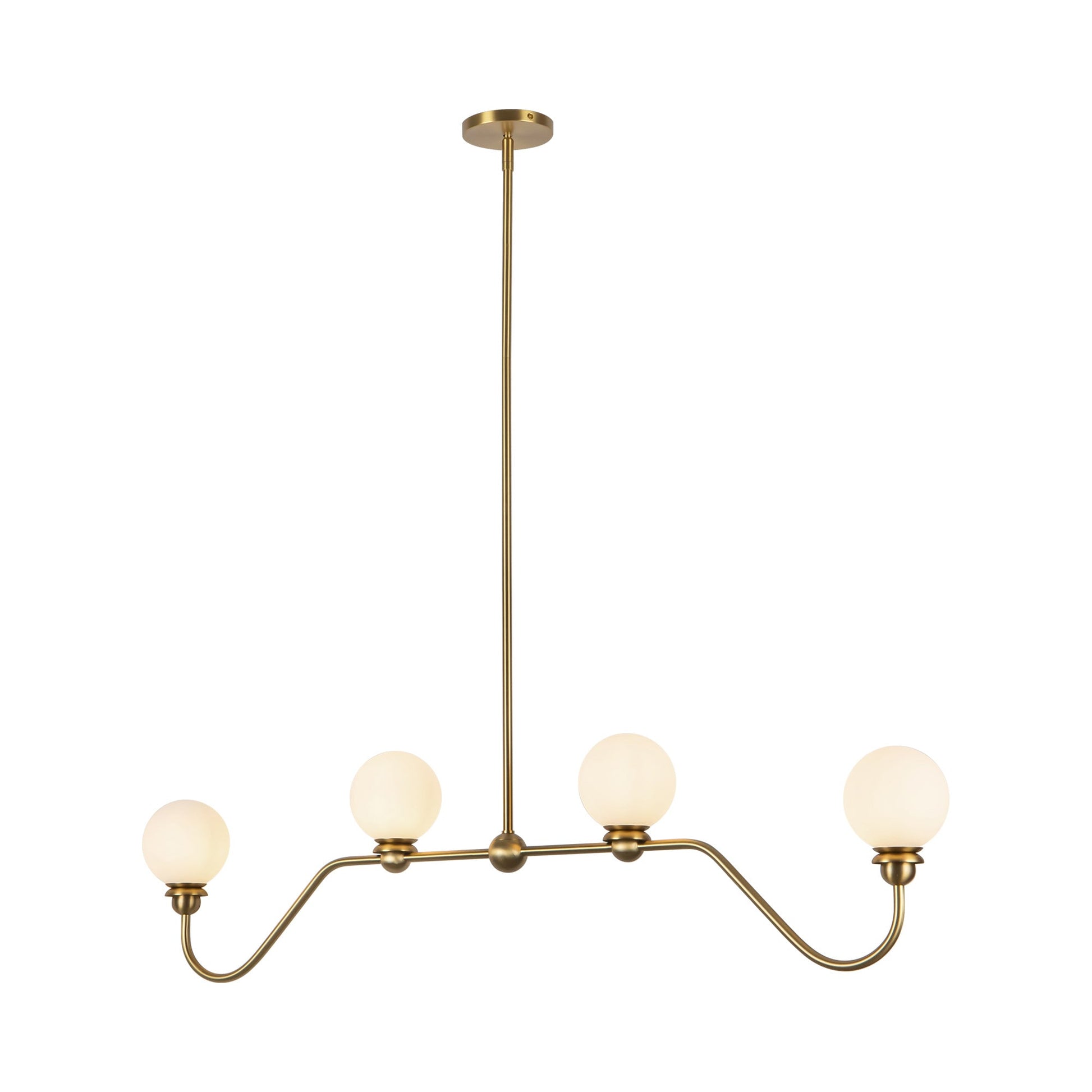 Beckett Linear Pendant Light in Brushed Gold.